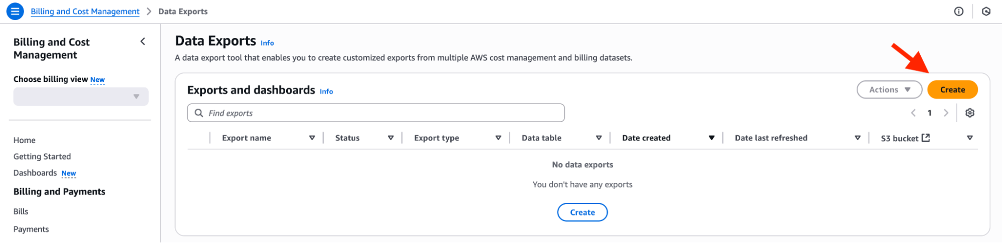 Data Exports console