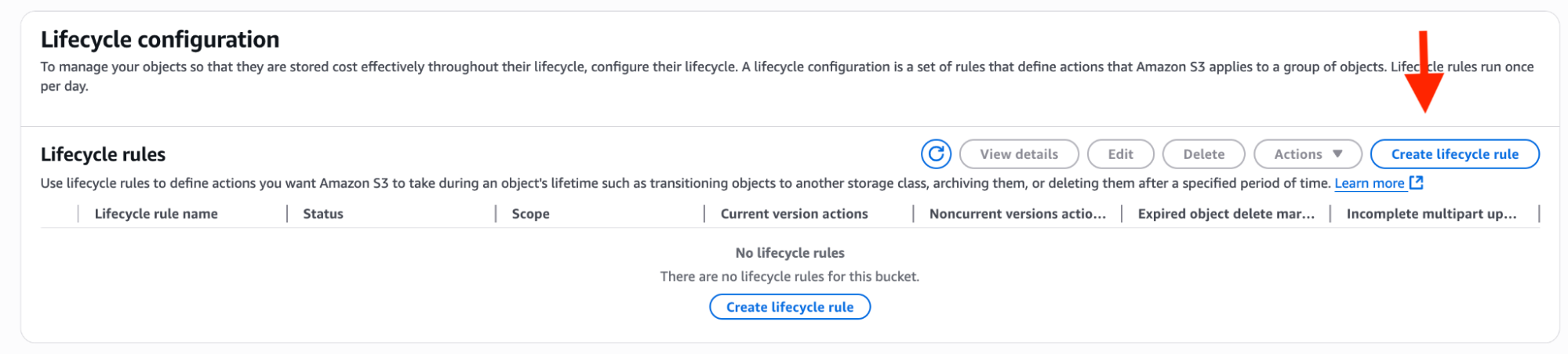 Lifecycle configuration