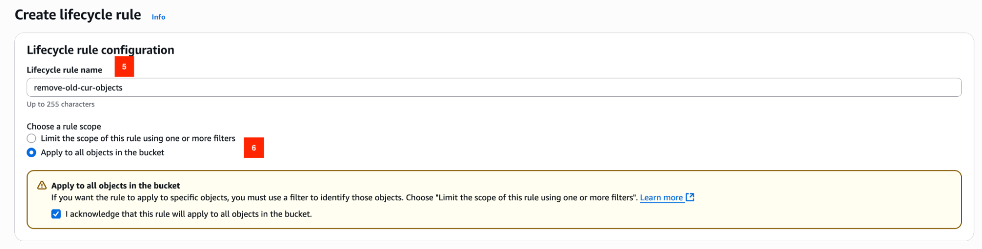 Create lifecycle rule