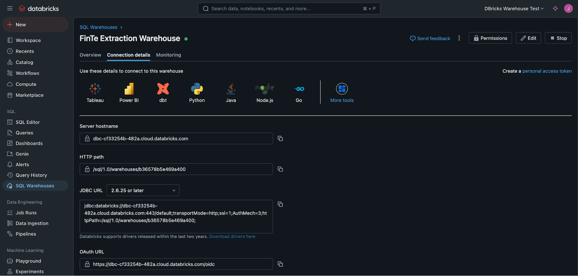 Server hostname and HTTP Path