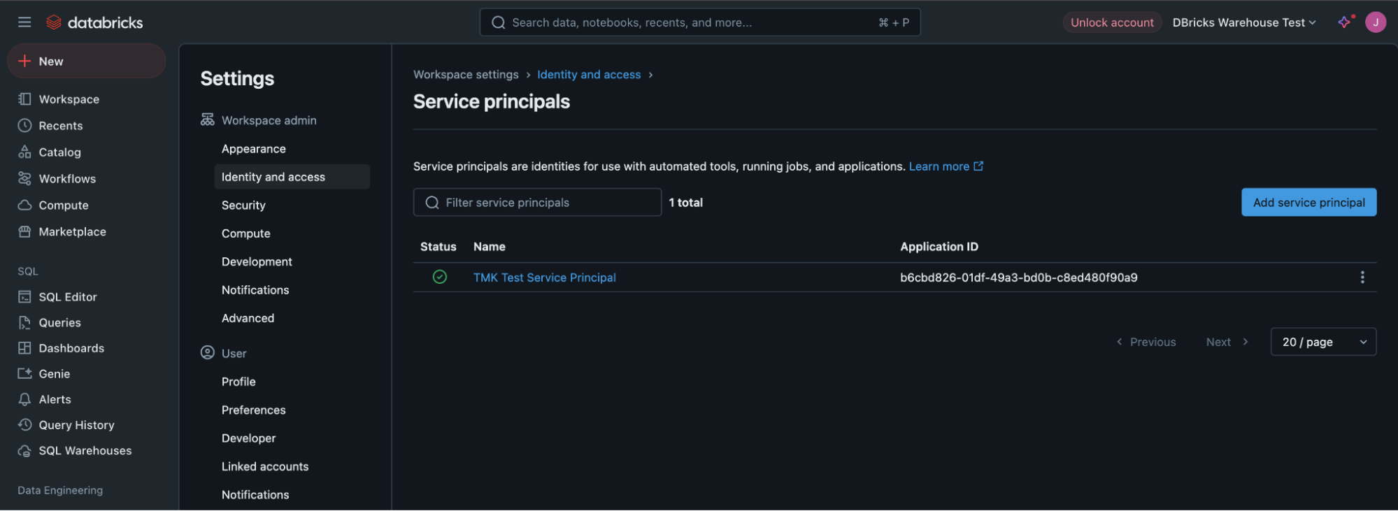 Add service principal