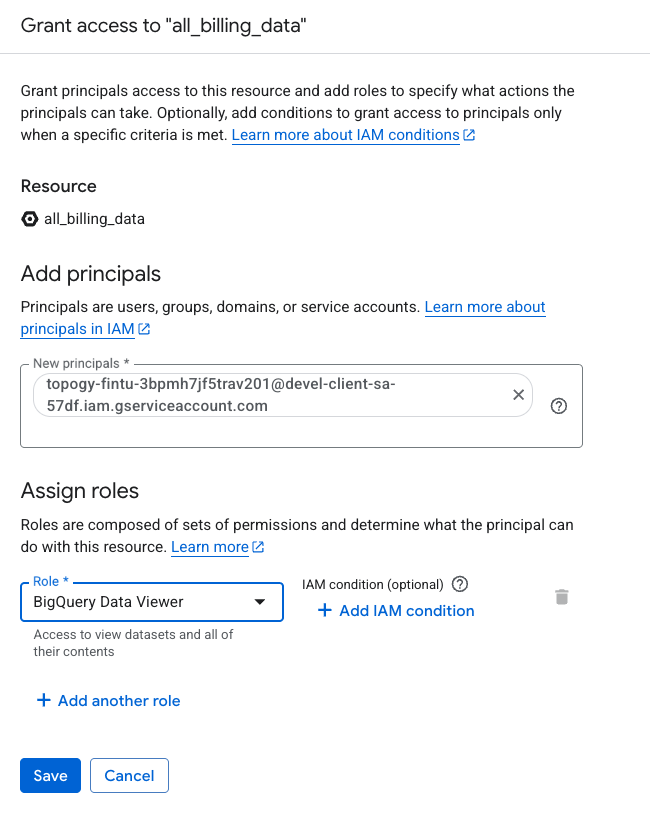 BigQuery Data Viewer role