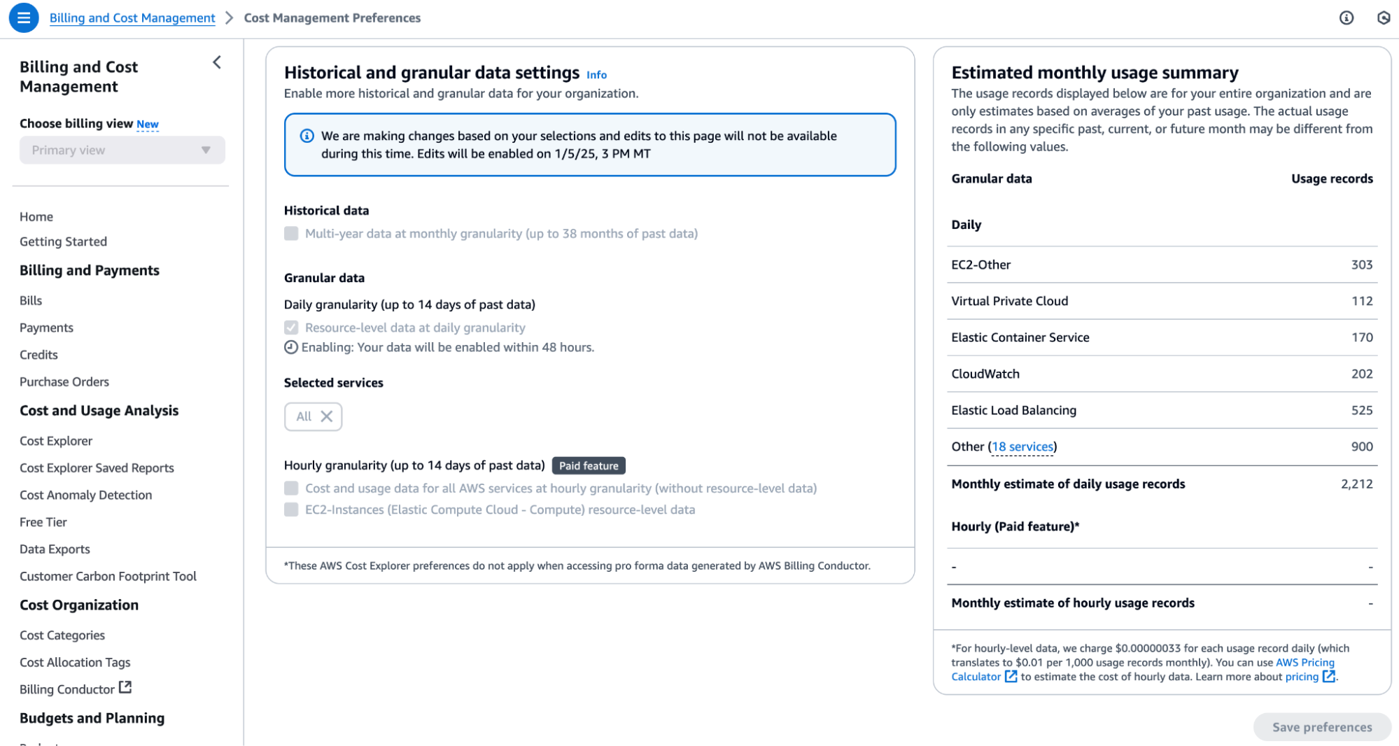 Resource-level data option