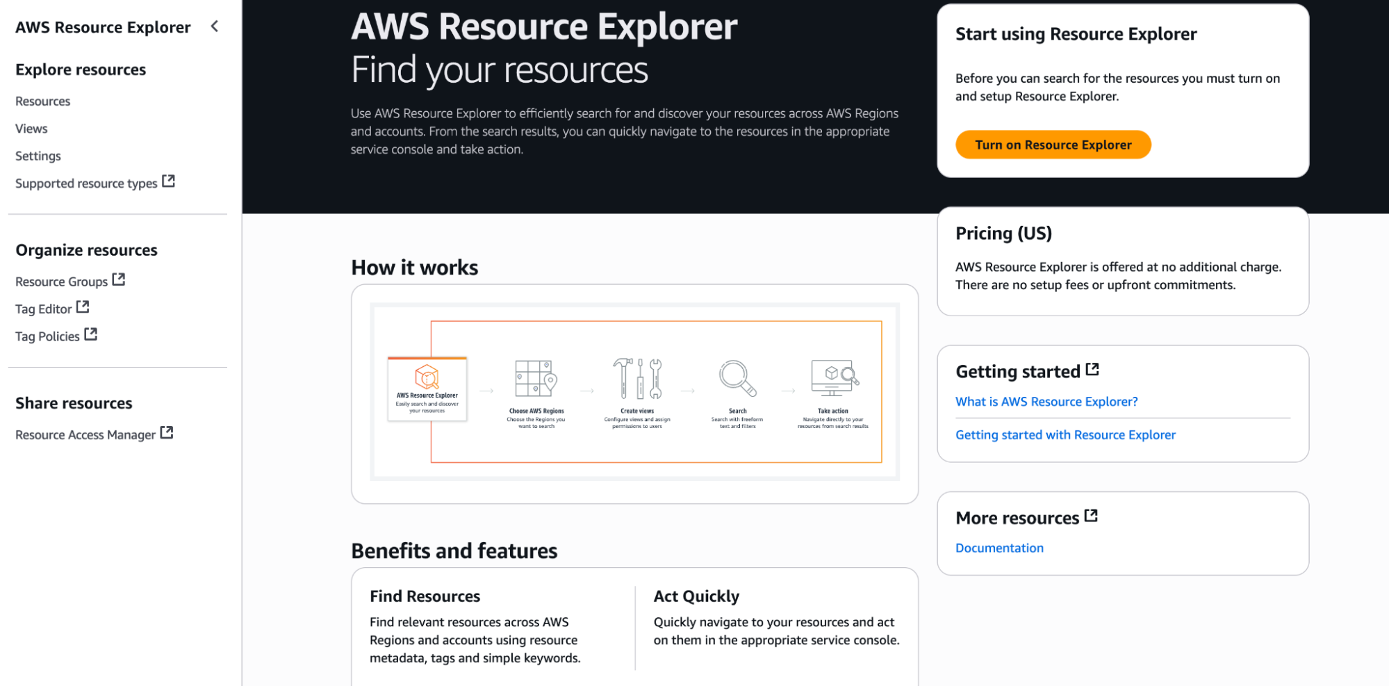 Turn On Resource Explorer