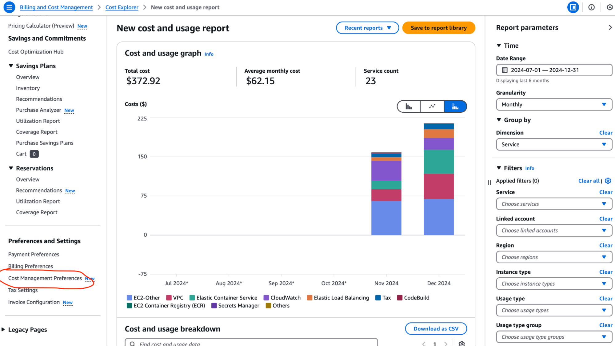 Cost Management Preferences